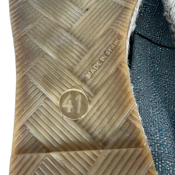 Ilse Jacobsen Slip-On Jute Espadrilles in Metallic Blue Size EU 41 US 10.5 - 11 - Picture 11 of 12